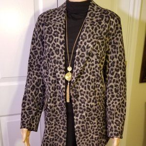 Cabi Leopard Print Jacket, Size 14, NWOT